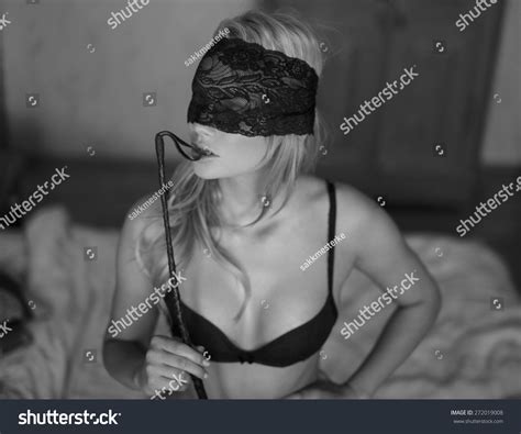 Sexy Blonde Woman Lace Eye Cover Stock Photo Shutterstock