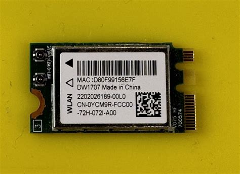 Dell Wireless Atheros QCNFA335 802.11b/g/n BT4.0 PCIe NGFF DW1707 ...