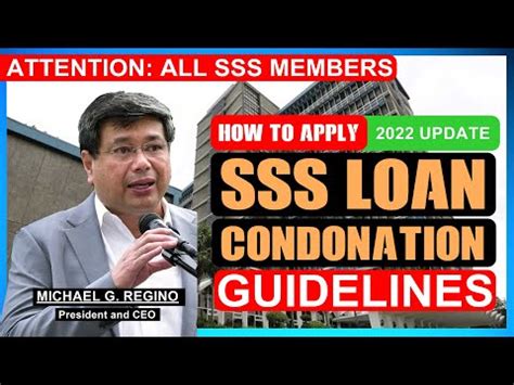 How To Apply Sss Loan Condonation Guidelines Youtube