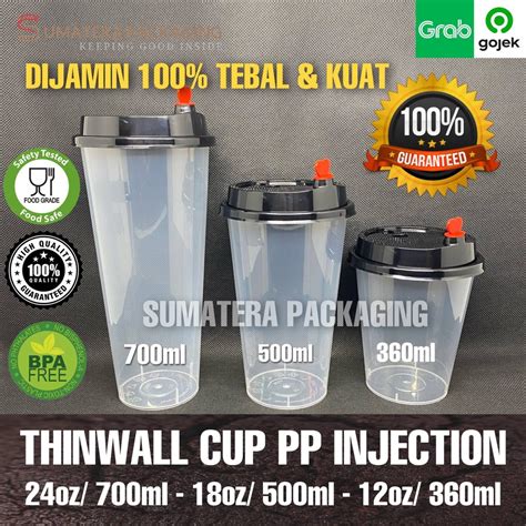 Jual Gelas Plastik Oz Oz Oz Tutup Pp Cup Injection Reusable