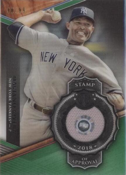 2018 Topps Tribute Stamp Of Approval Relics Green SOA MR Mariano