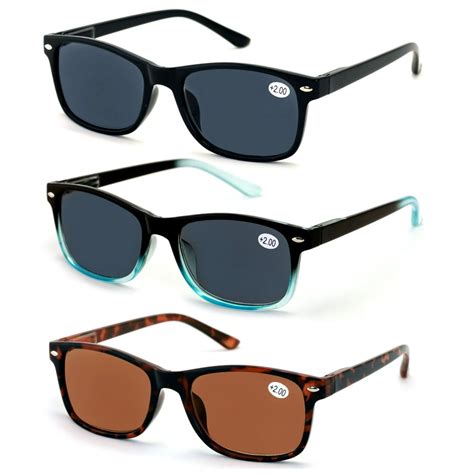 3 Pair Sunglasses Readers For Men Women Outdoor Tinted Reading Glasses Not Bifocal 1 25