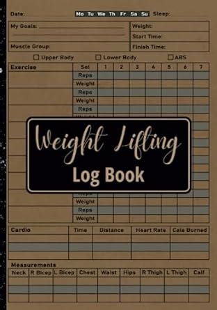 Weight Lifting Log Book Workout Log Journal For Women And Men