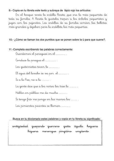 22 Fichas De Lengua Para Niños De Tercero De Primaria