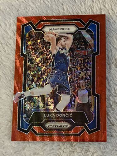 2023 24 Panini Prizm Luka Doncic Red Wave Prizm 110 Dallas Mavericks