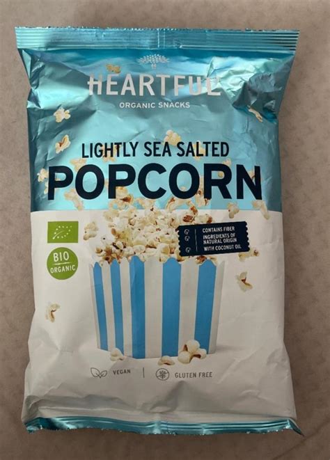 Popcorn Lightly sea salted Heartful organic snacks kalórie kJ a