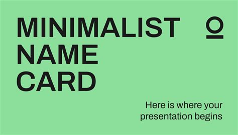 Minimalist Name Card | Google Slides & PowerPoint