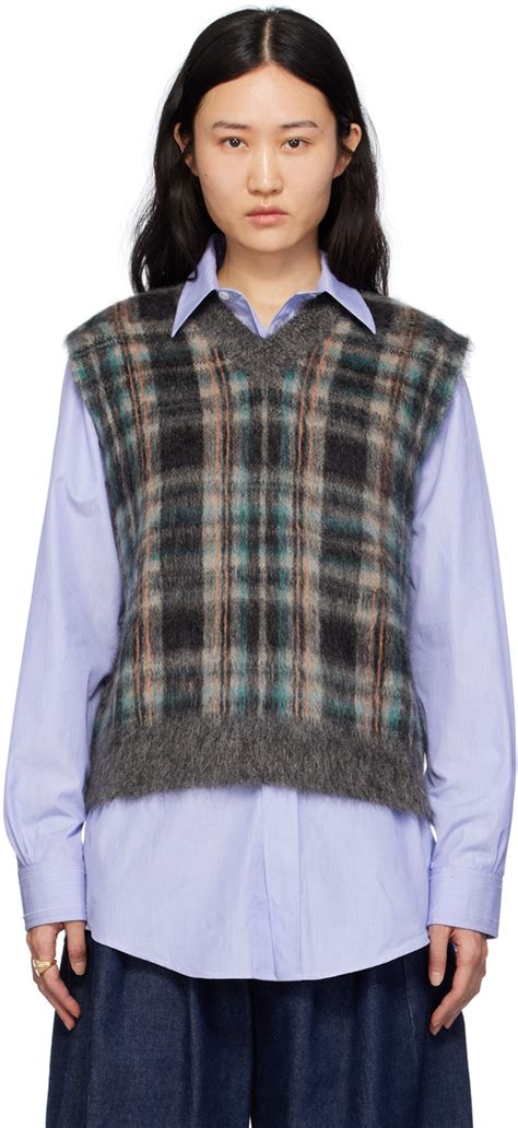 Multicolor Check Vest By Maison Margiela On Sale