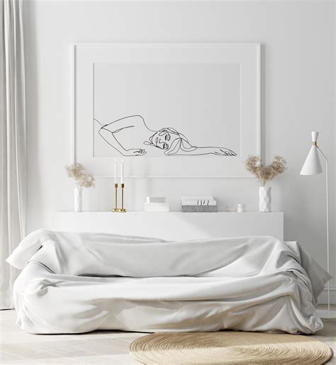 Sensual Art Minimal Nude Art Line Drawing PRINTABLE Woman Etsy