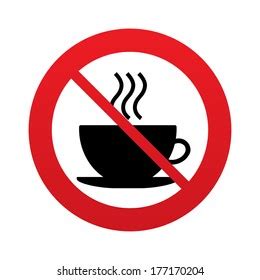 No Coffee Cup Sign On White Stock Vector Royalty Free 1570045531