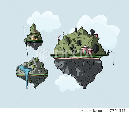 Floating Island D Vector Stock Illustration Pixta