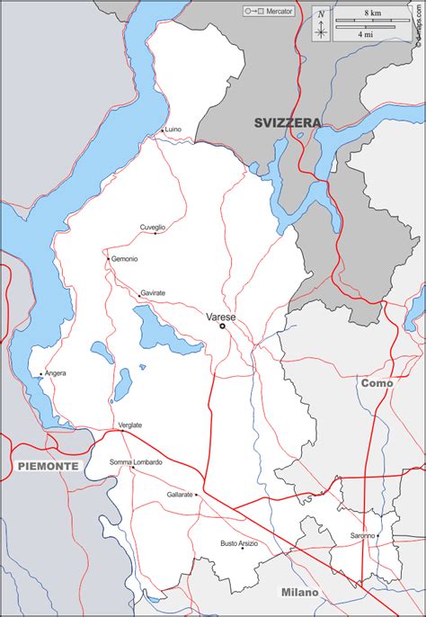 Varese Mapa Gratuito Mapa Mudo Gratuito Mapa En Blanco Gratuito