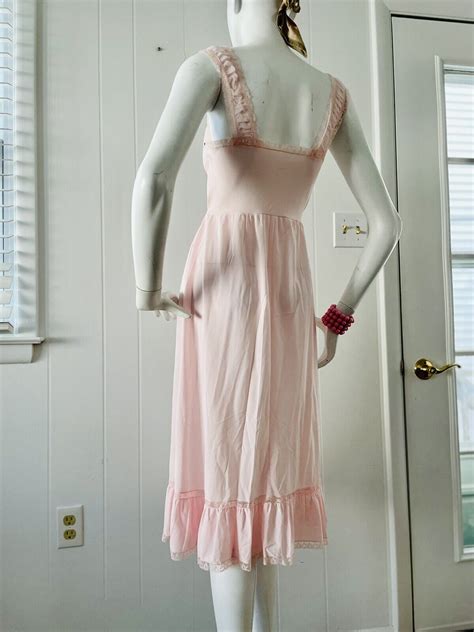 Vtg Lingerie Seamprufe Nylon Milkmaid Slip Dress Nightgown 1950s S 34 ️