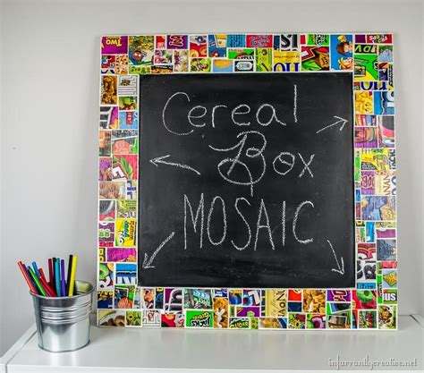 Cereal Box Mosaic Frame | Earth Day Craft - Infarrantly Creative