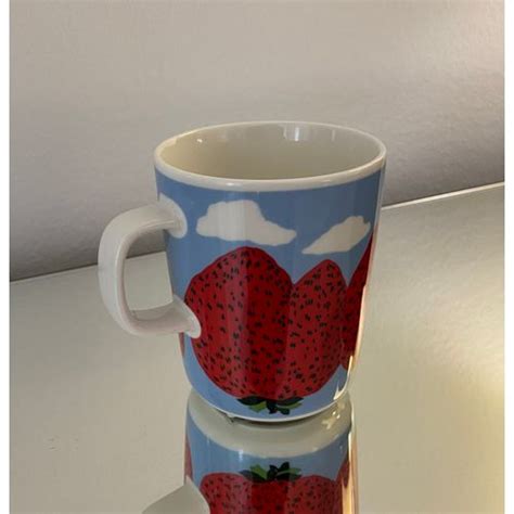 Oiva Mansikkavuoret Mug Dl White Red Blue Franckly