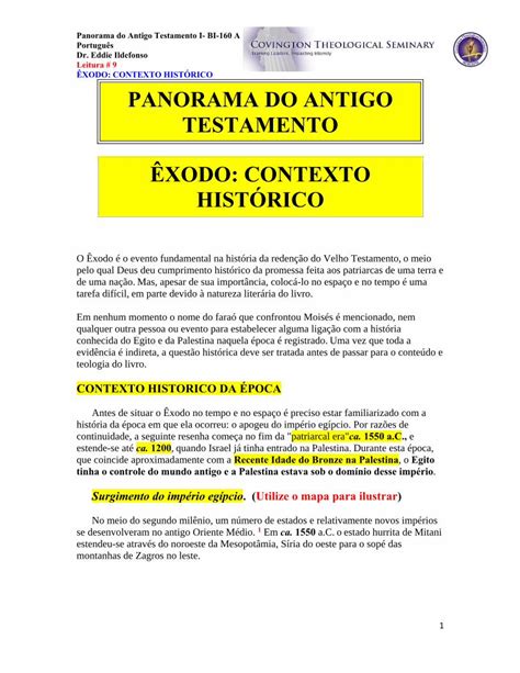 PDF BI 160A Panorama Do Antigo Testamento Wlalwcc Org