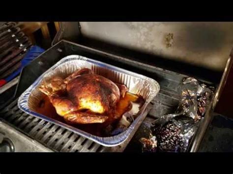 How To Smoke A Turkey On A Gas Grill Youtube