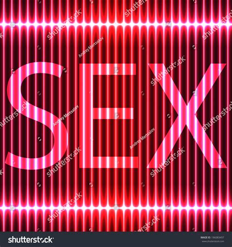 Sex Neon Signboard Red Background Vertical Stock Vector 196083497