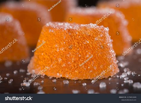 Closeup Colorful Orange Jelly Candy White Stock Photo 2178853449 ...