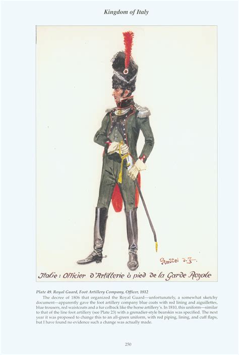 Kingdom Of Italy Plate 49 Royal Guard Foot Artillery Company