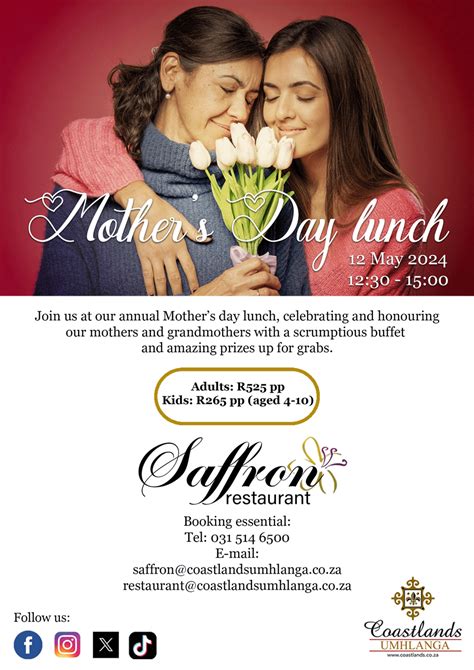 Mothers Day lunch at Saffron Restaurant, Coastlands Umhlanga Hotel ...