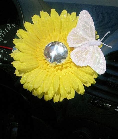 Vw Beetle Flower Yellow And Diamond Bling Daisy By Blingmybug Vw