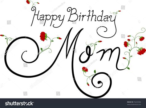 Text Featuring Words Happy Birthday Mom Stock Vector (Royalty Free ...