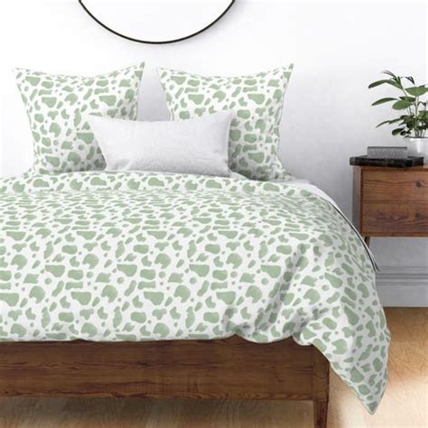 Sage Green Cow Print Farm Animal Skin Spoonflower