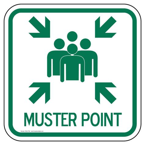 Emergency Response Muster Point Muster Point Sign White Reflective