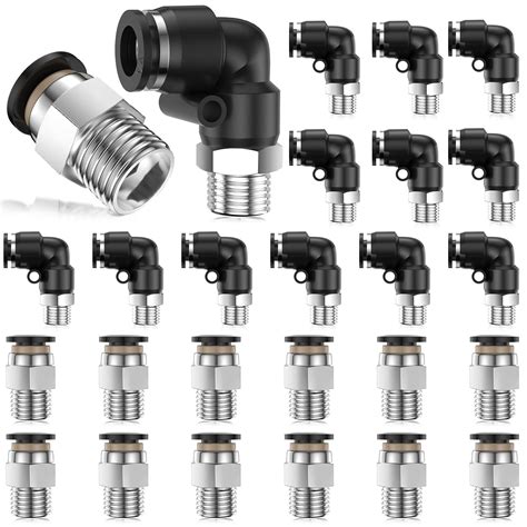 Buy Pneumatic Elbow Straight Combination Push To Connect Tube Fittings Male Thread Straight Push