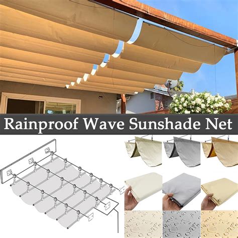 Rainproof Wave Telesc Pica Vela Toldo Ao Ar Livre Anti UV P Tio P