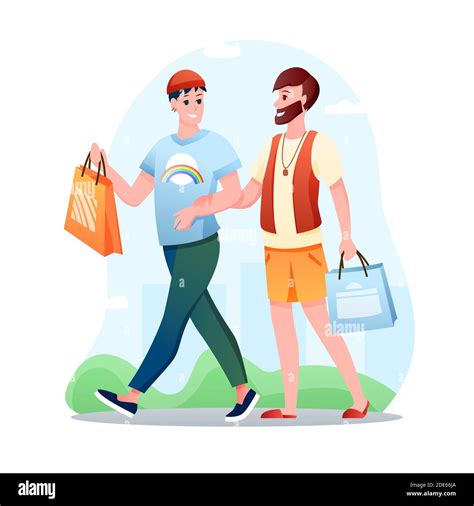 Gay Couple Walking Stock Vector Images Alamy