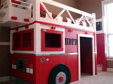 Fire Station Loft Bed | Firetruck bed, Playhouse loft bed, Kids loft beds