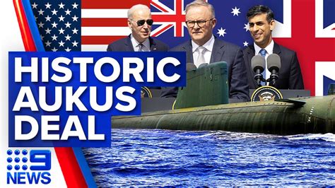 Historic 368 Billion Aukus Submarine Deal Announced 9 News Australia