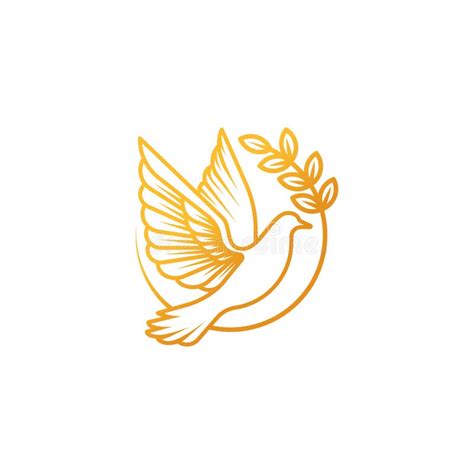 Dove Logo Icon Vector Illustration Abstract Line Art Of A Flying Dove