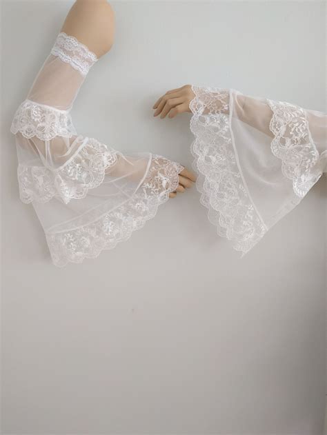 Bridal White Lace Removable Sleeves Bicep Sleeves Off Etsy