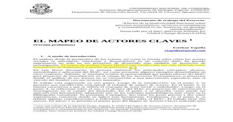 Que Es El Mapeo De Actores Tapella 1 Pdf Document