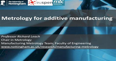 Metrology For Additive Manufacturing · Metrology For Additive