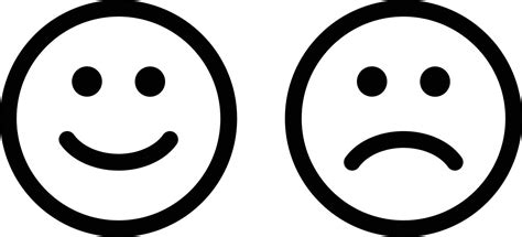 Happy And Sad Faces Icons Line Art Vector Icon For Apps And Websites