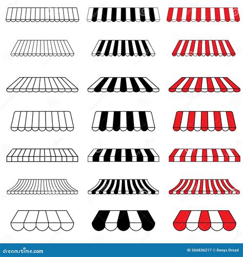 Stripe Awning Icon Vector Showcase Canopy Illustration Sign Awning