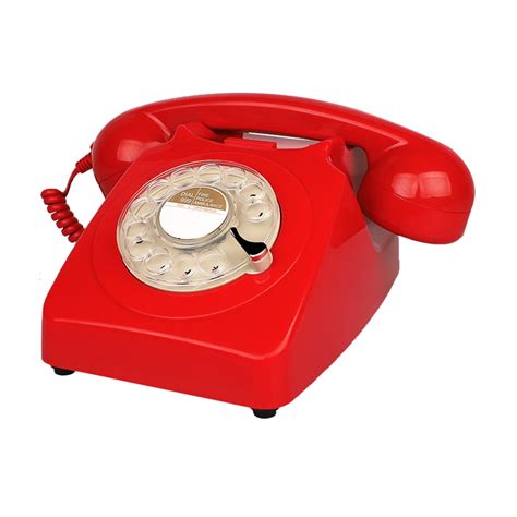 S Red Rotary Dial Telephones Classic Old Style Retro Landline Desk