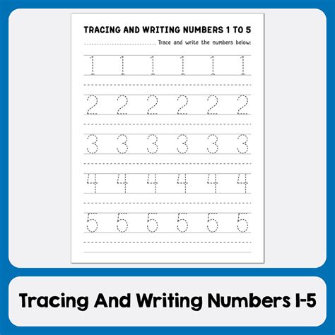 Numbers From 1 To 5 Worksheet Practice Tracing And Writing Worksheets Library