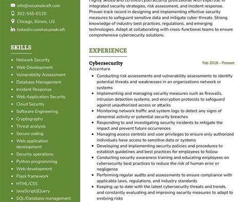 Integrated Cybersecurity Cv Sample In Resumekraft