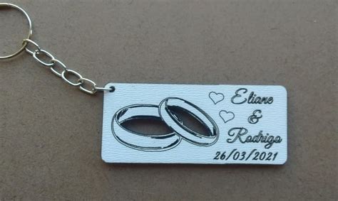 Chaveiros Casamento Lembrancinha Personalizada Mdf Branco Elo