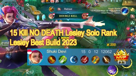 LESLEY 15 KILL NO DEAT SOLO RANK Lesley Best Build 2023 Lesley One Hit