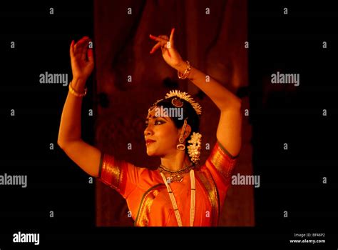 A indian Bharatanatyam dancer during a classical indian dance festival ...