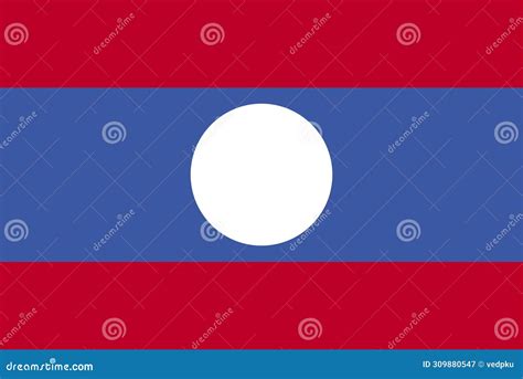 National Flag Of Laos Laos Flag Vector Stock Vector Illustration Of