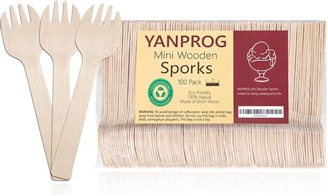 Amazon Mini Wooden Sporks Disposable Tasting Spork Small Wooden