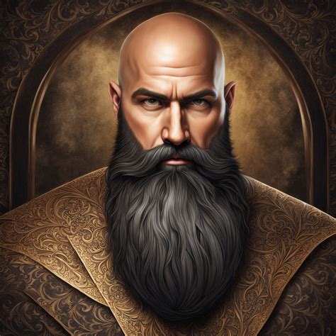 An Epic But Silly Airbrush Illustration Of A Fit Bald Men Wi By