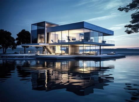 Premium AI Image | Modern luxury home with swimming pool